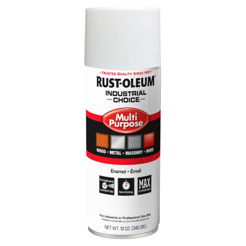 Rust-Oleum Industrial Choice 1600 System Multi-Purpose Enamel Spray Paint, Gloss White, 12 oz